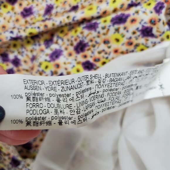 Zara Satin Effect Purple Floral Ruched Mini Slip Dress - Picture 5 of 6